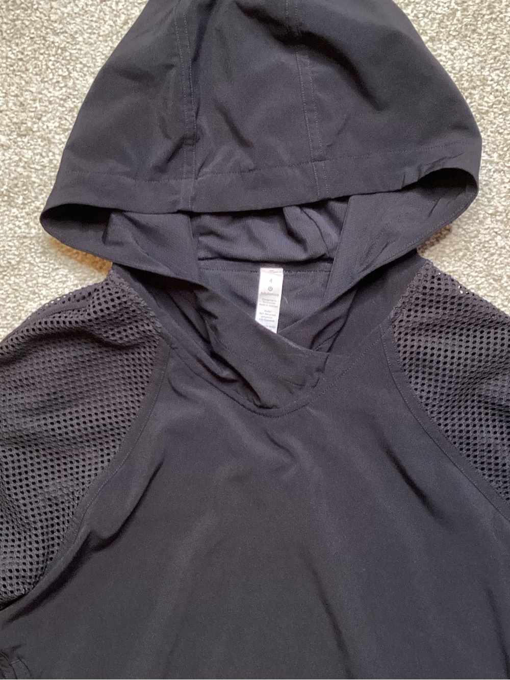 Lululemon Catch a Breeze Pullover Black Mesh 4 Small Shirt Top Hoodie - Picture 7 of 9